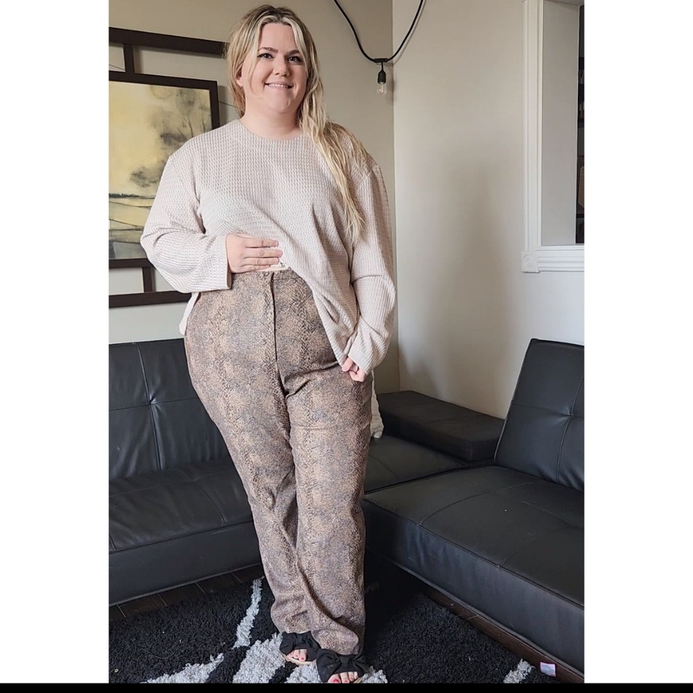 Vintage Size 20 Snake Print Wide Leg Pants
